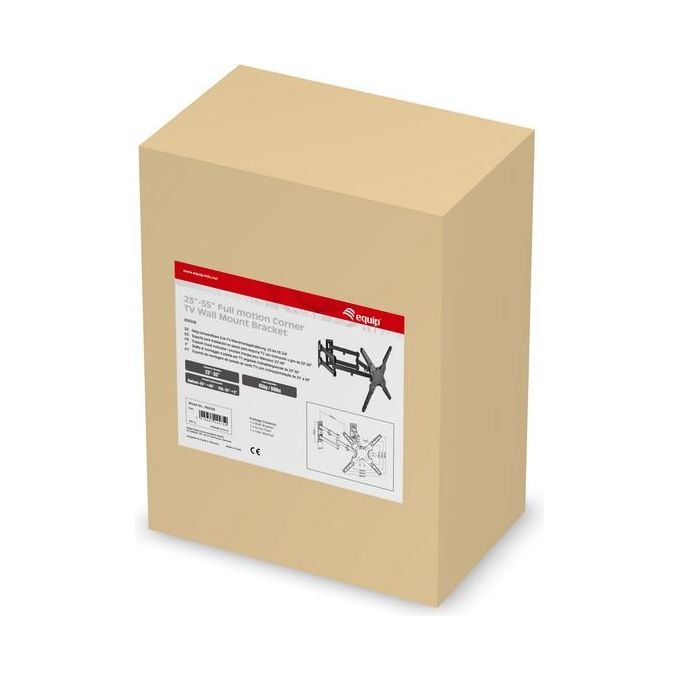 Equip 650328 Supporto a Parete per TV Full Motion Angolare 23'' a 55'' Capacita' 45 Kg VESA 400x400 colore Nero