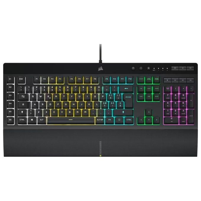 Corsair CH-9226765-IT K55 RGB PRO Tastiera Gaming a Membrana Cablata QWERTY Layout IT LED RGB 5 Zone 6 Macro Tasti IP42 colore Nero