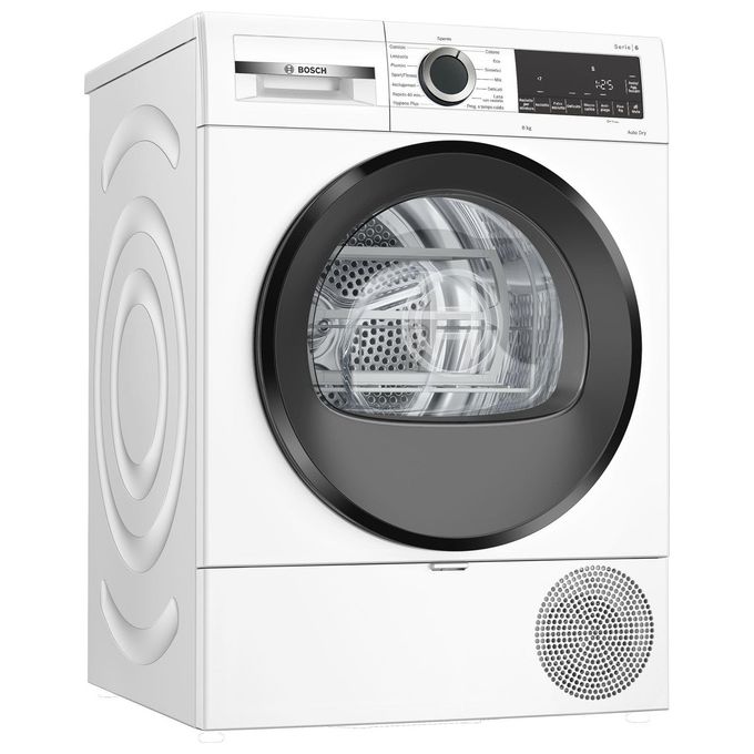 Bosch WQG233D1II Serie 6 Asciugatrice Pompa di Calore 8 Kg Classe C AutoDry 63 dB (84x59x61 cm) colore Bianco