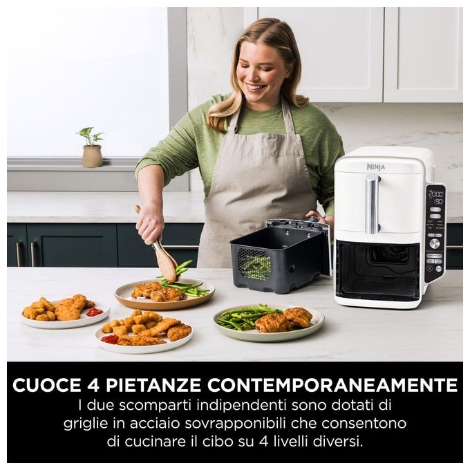 Ninja SL400EUWH Friggitrice ad aria 9.5 L 2470 W 6 programmi Display incluso colore Bianco
