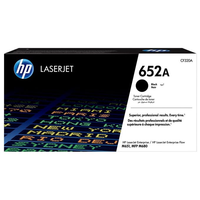 HP 652A Nero originale LaserJet cartuccia toner ( CF320A ) per Color LaserJet Enterprise Flow M680z, M651dn, M651n, M651xh, M680dn, M680f