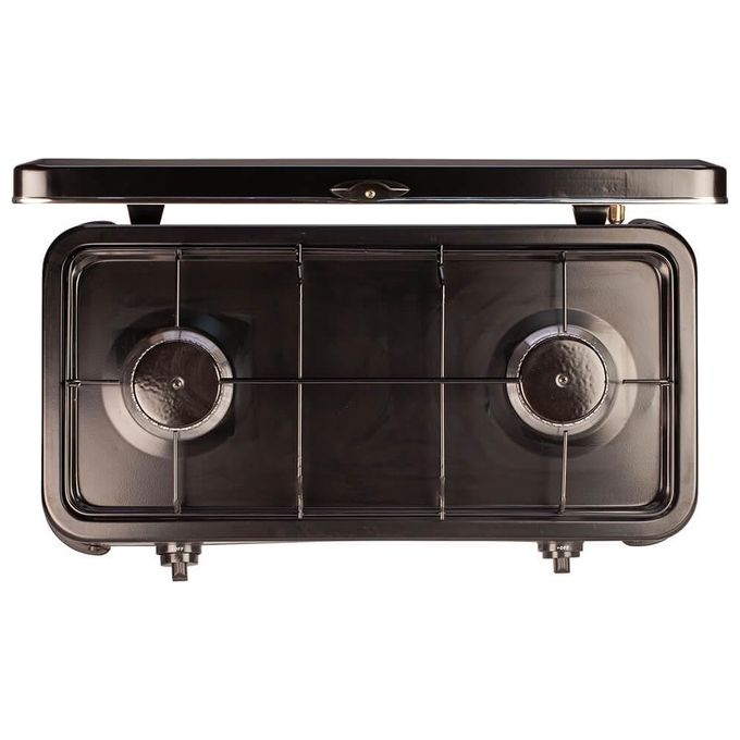 Ardes AR1FG02 Odino 2 Fornello a gas GPL 2 fuochi 2200 W griglia removibile coperchio trasporto colore Nero