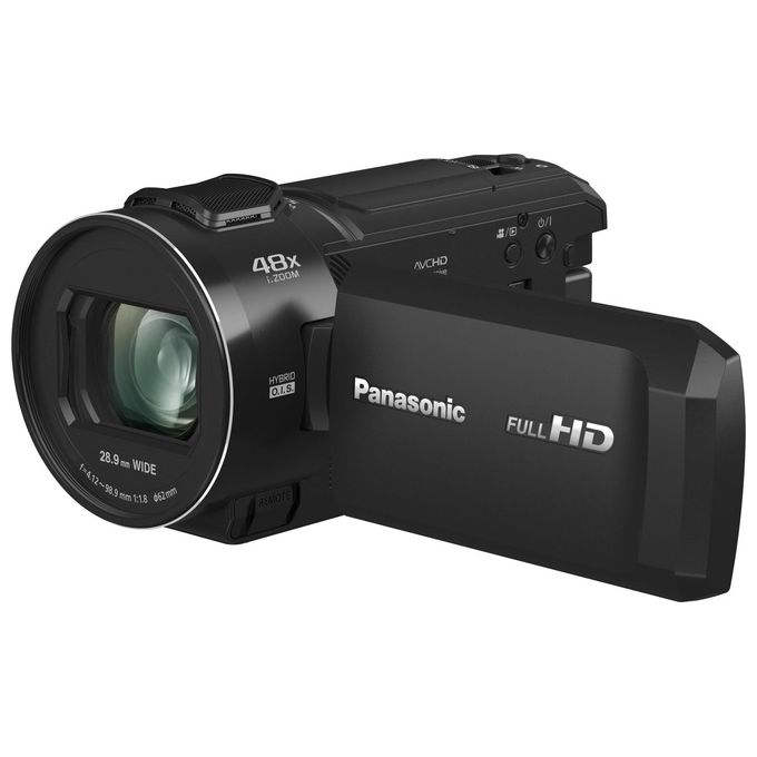 Panasonic HC-V900E-K Videocamera Full HD Zoom Ottico 24x Sensore BSI MOS 1-2.5'' Stabilizzatore HYBRID O.I.S. 5 assi colore Nero