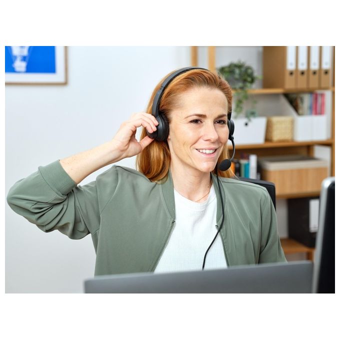 Trust Ayda USB Cuffie con Microfono ENC Cancellazione del Rumore Mic Noise Cancelling 65% Plastica Riciclata Auricolari con Filo 180 m Headphones On-Ear Cablato per PC Laptop Mac - Nero