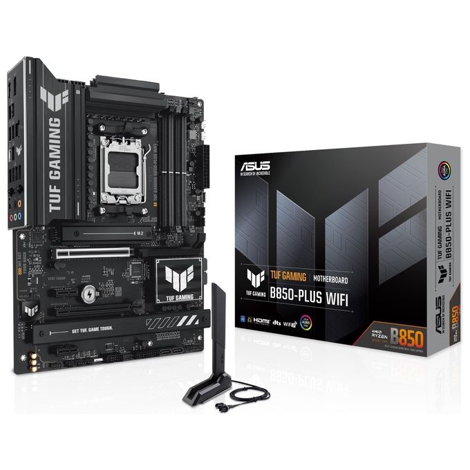 Asus TUF GAMING B850-PLUS WIFI Scheda Madre ATX Socket AM5 DDR5 PCIe 5.0 Wi-Fi 7 Ethernet 2.5Gb USB-C 20Gbps colore Nero