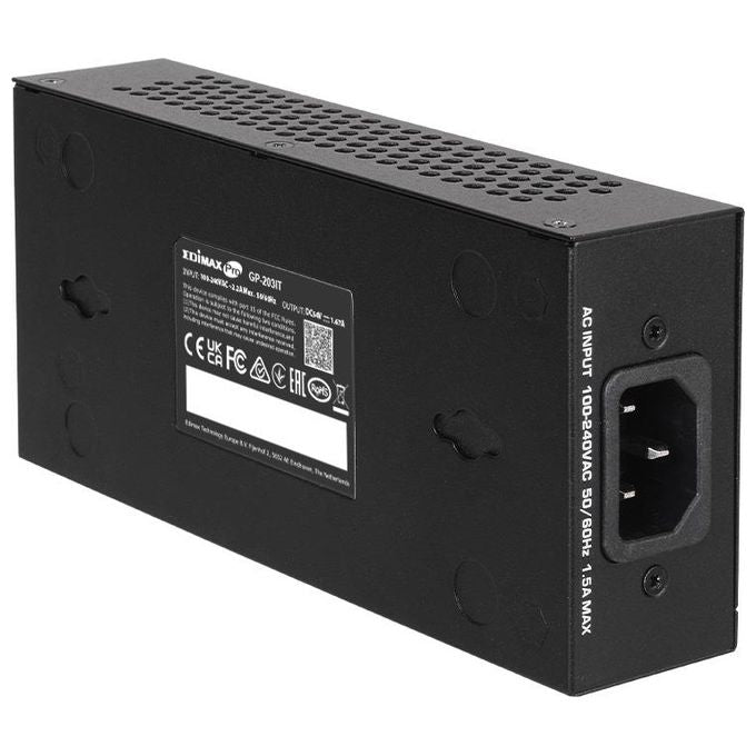 Edimax GP-203IT Adattatore PoE++ 2.5 Gigabit Ethernet 90 W IEEE 802.3bt colore Nero