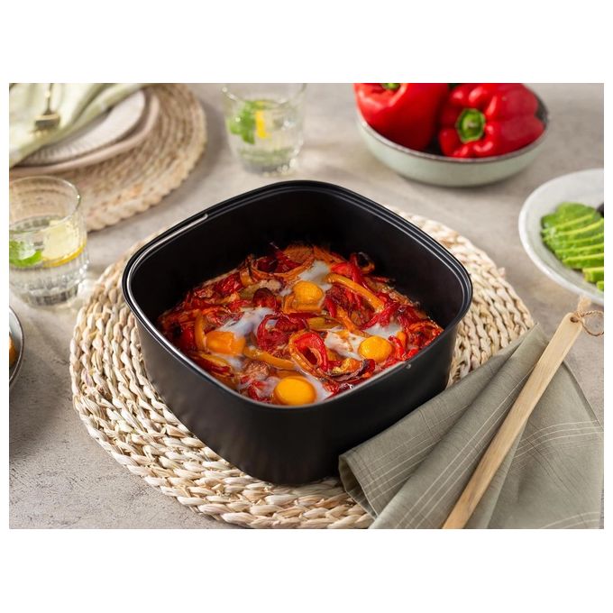 Philips HD9956-00 Kit Accessorio Cottura in Forno per Airfryer XXL vassoio 3L 9 stampi muffin silicone colore Nero Rosso