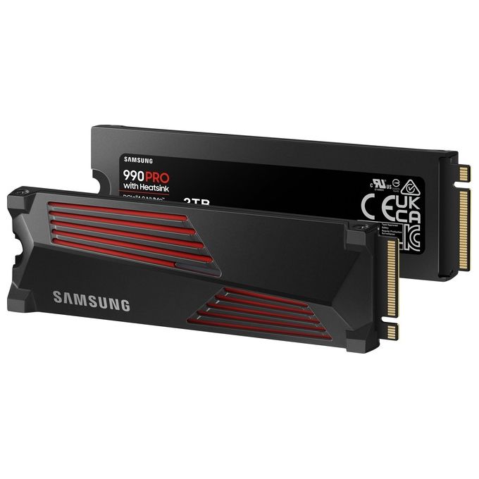 Samsung MZ-V9P2T0GW 990 PRO SSD Interno M.2 NVMe PCIe 4.0 2 TB 7450 MB-s con Dissipatore