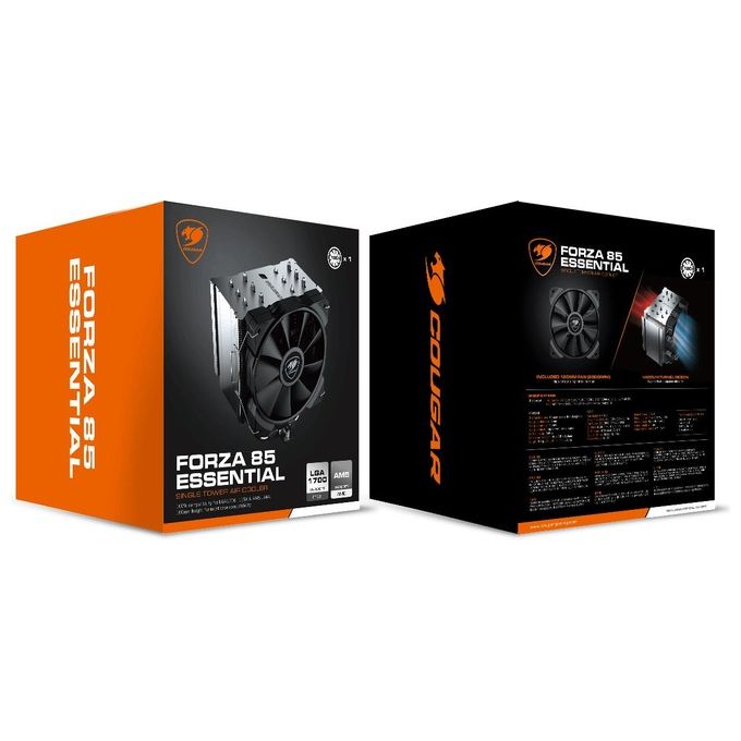 COUGAR 417071 Forza 85 Essential Dissipatore a Torre per CPU 6 Heatpipe 120 mm PWM Cuscinetto Idraulico colore Nero