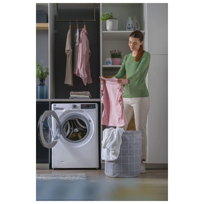 Hoover H-Wash 350 H3WPS4376TAMB6-S Lavatrice carica frontale Slim 7 Kg Classe A Centrifuga 1300 giri Profondita' 44 cm Inverter Funzione Vapore