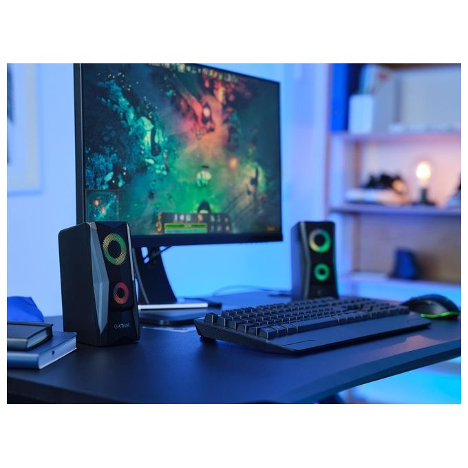 Trust GXT 606 JAVV Casse PC Gaming 2.0 Canali 12W Alimentazione USB Ingresso AUX colore Nero