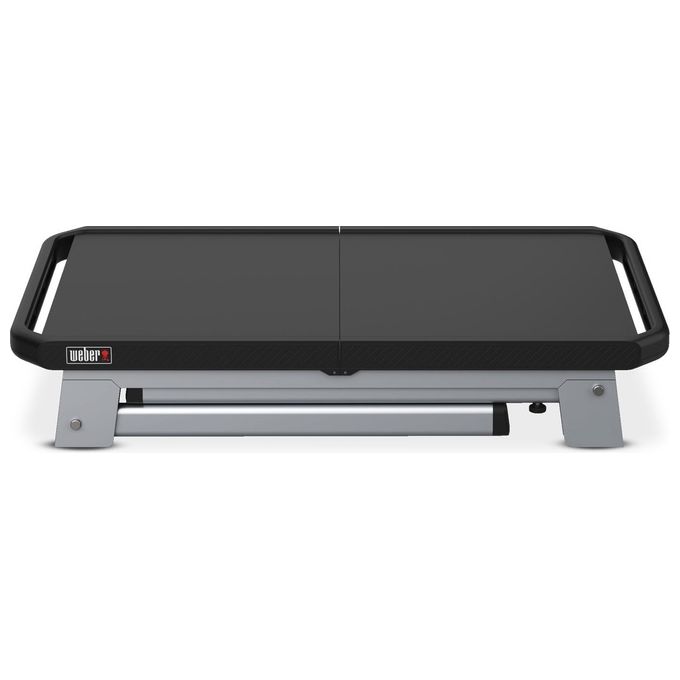 Weber 3400154 Tavolo Universale per Barbecue Pieghevole Regolabile in Altezza compatibile serie Q Slate Lumin Pulse colore Grigio Nero