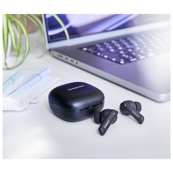 Intenso Buds Pro Cuffie TWS True Wireless T510HAE con Hybrid ANC ENC Bluetooth e fino a 35 Ore di Riproduzione Musicale Nero