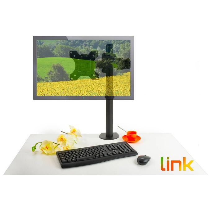 Link Braccio Supporto da Tavolo con Morsa a Due Snodi per Monitor 13-32'' Fino a 8Kg