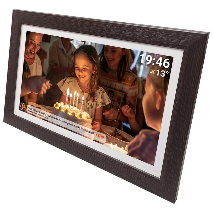 Denver PFF-1543DW Frameo Cornice Digitale 15.6'' Full HD Touchscreen Wi-Fi 16 GB MicroSD colore Marrone