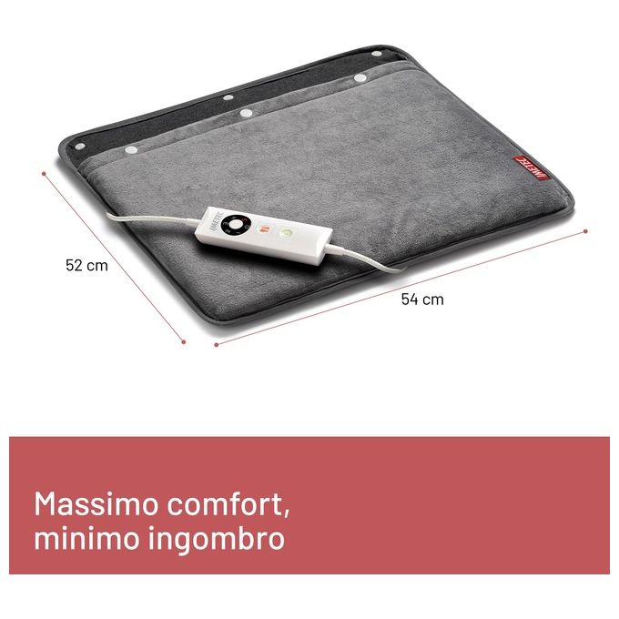 Imetec 16788 Scaldapiedi Tecnologia Intellisense 5 temperature regolabili rapido riscaldamento in 5 minuti auto spegnimento dopo 3 ore rivestimento lavabile a 30°C colore Grigio