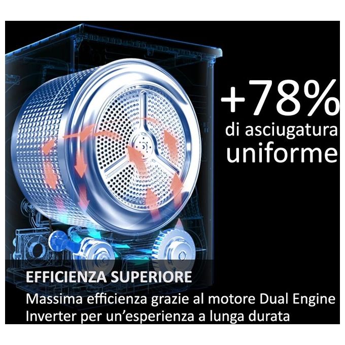 Haier HD90-A3Q397U1 X Serie 11 Asciugatrice Pompa di Calore 9 Kg Classe C Wi-Fi Inverter I-Refresh Pro (84x59x70 cm) colore Bianco