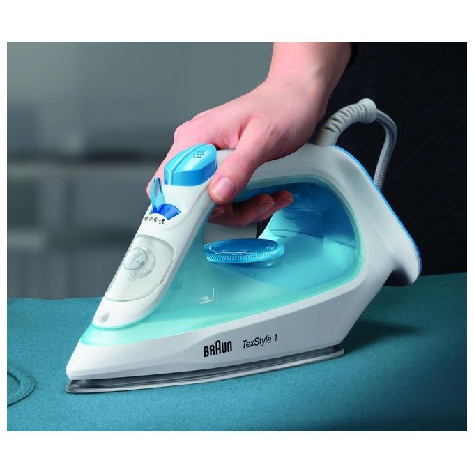 Braun TexStyle 1 Ferro da Stiro a Secco e a Vapore Ceramica 2000W Blu-Bianco