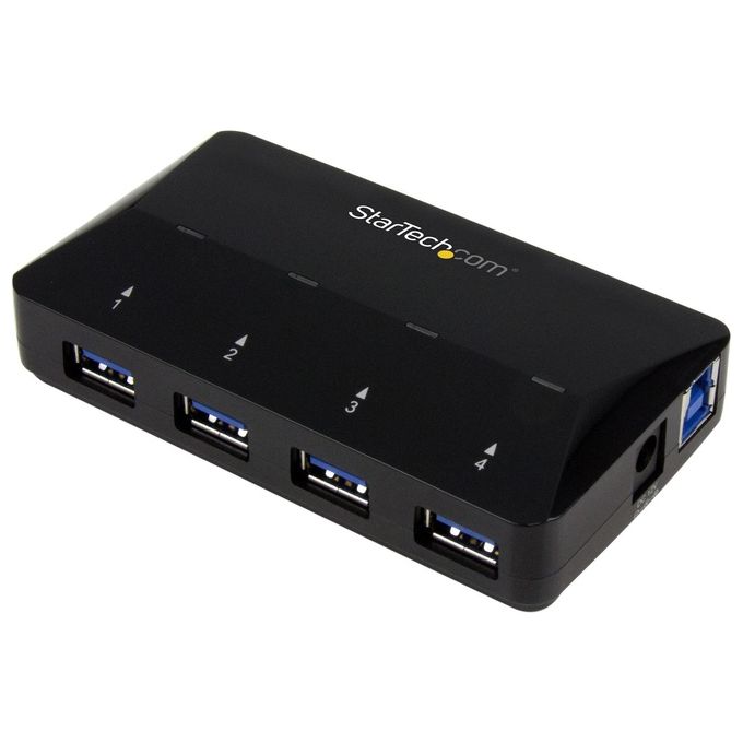 StarTech.com ST53004U1C Hub USB 3.0 a 4 Porte con Porta di Ricarica Dedicata 5 Gbps 2,4 A colore Nero