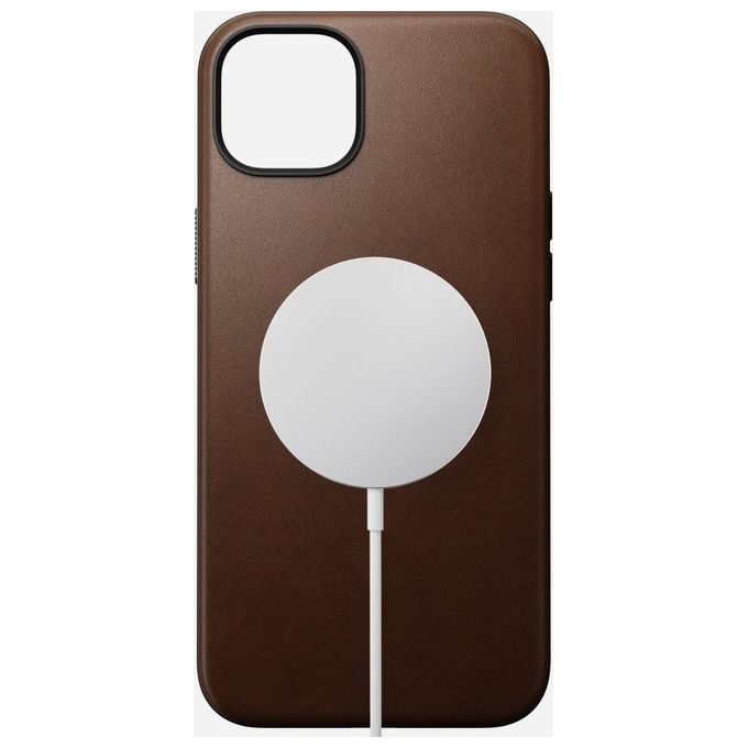 Nomad Modern Custodia in Pelle per iPhone 15 Plus Brown