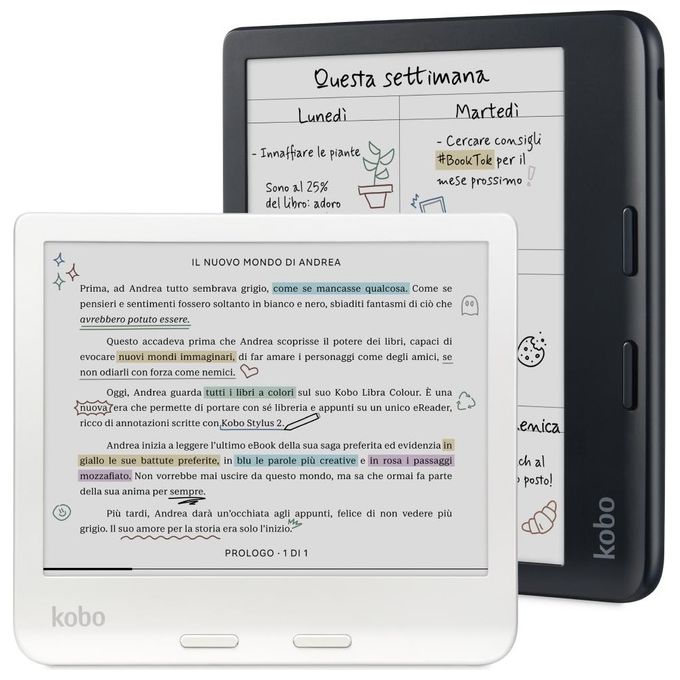 Kobo N428-KU-BK-K-CK Libra Colour eReader 7'' E Ink Kaleido 3 32 GB Wi-Fi Bluetooth IPX8 colore Nero
