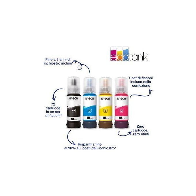 Epson C11CJ66421 EcoTank ET-2870 Stampante Multifunzione Inkjet A4 Stampa Copia Scansione Wi-Fi 10 ppm colore Nero