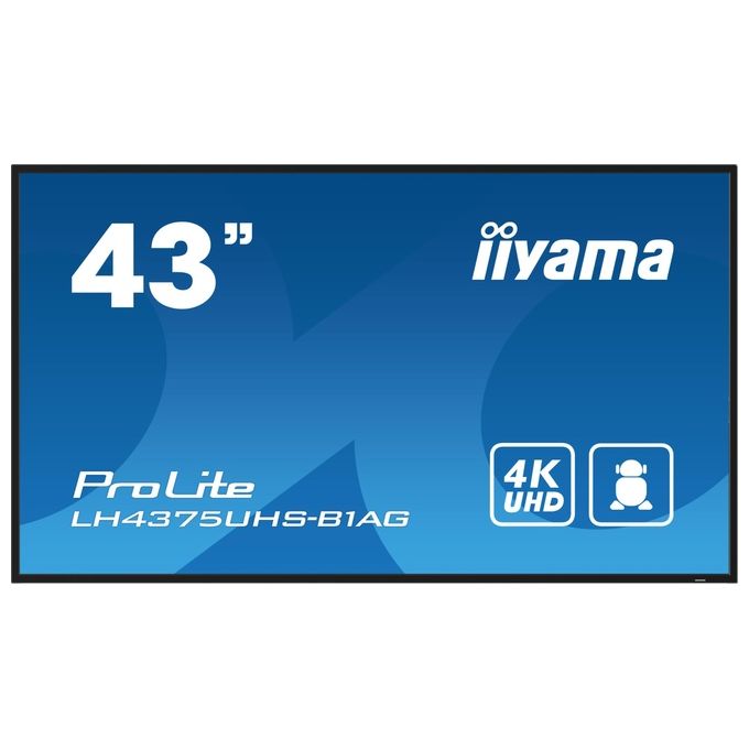 Iiyama LH4375UHS-B1AG ProLite Pannello Piatto per Segnaletica Digitale 43'' 4K Ultra HD Wi-Fi Android 11 24-7 colore Nero