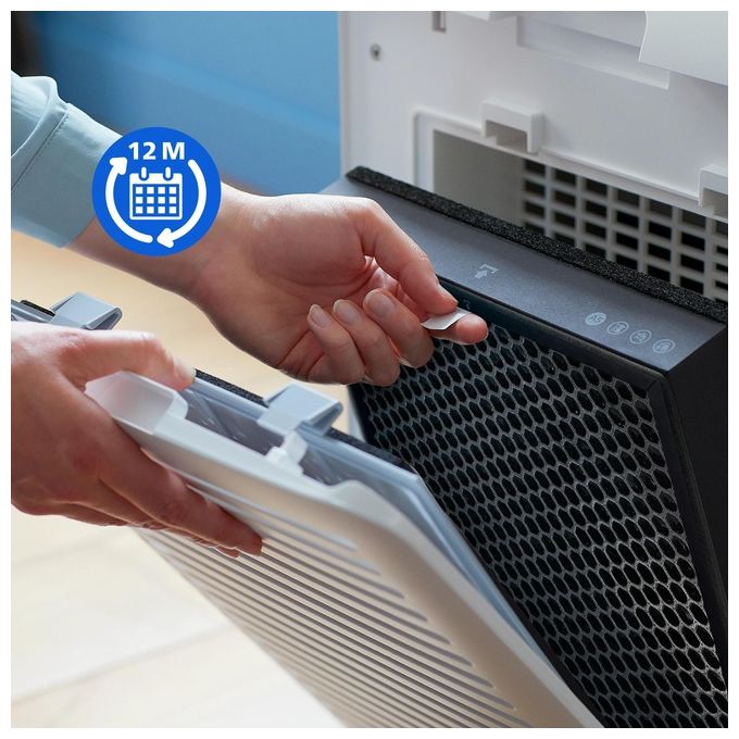 Philips FY2420-30 NanoProtect Filtro a Carboni Attivi per Purificatore d'Aria Serie 2000 3000 Durata 12 mesi colore Nero