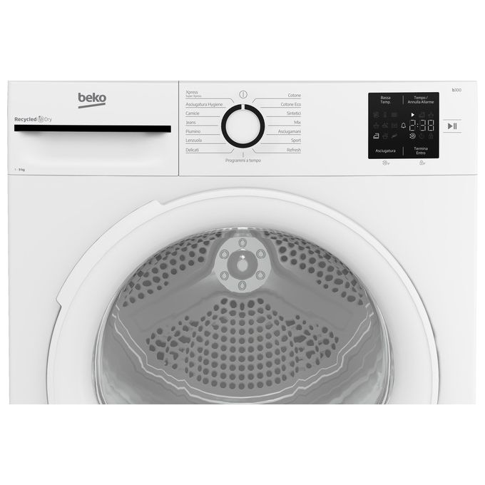 Beko BMT93EW NX Asciugatrice Pompa di Calore 9 Kg Classe D 15 Programmi 64 dB (84.6x59.8x60.7 cm) colore Bianco