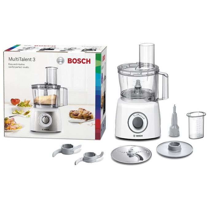 Bosch MCM3100W MultiTalent 3 Robot da cucina multifunzione 800 W ciotola 2,3 L 2 velocita' turbo accessori inclusi colore Bianco