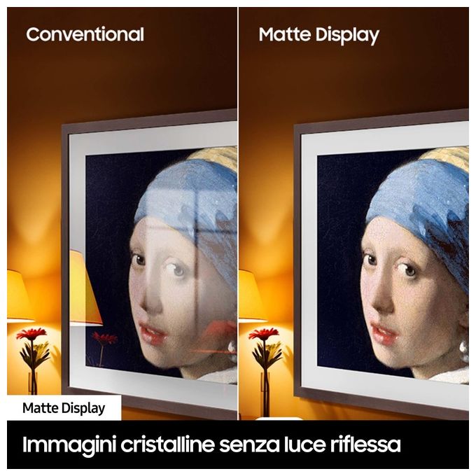 Samsung QE32LS03CBUXZT The Frame Smart TV QLED 32'' Full HD Matte Display OTS Lite Art Mode colore Nero