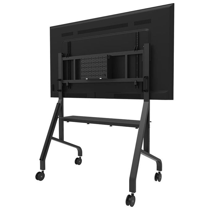 Neomounts FL50-575BL1 Carrello TV per schermi 65-115 pollici portatile con regolazione manuale altezza 10 cm e capacita' 125 Kg colore Nero