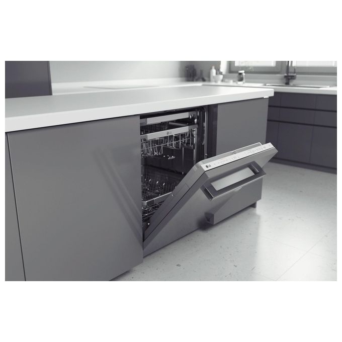 LG DB475TXS Serie 4 Lavastoviglie da Incasso a Scomparsa Totale 14 coperti Classe A QuadWash TrueSteam Wi-Fi (55x60x82 cm) colore Acciaio Inox