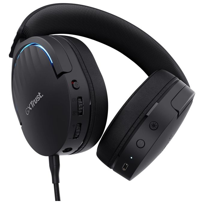Trust 24901 GXT 491 Fayzo Cuffie Gaming Wireless Bluetooth 2.4 GHz Surround 7.1 50 mm 22 ore RGB colore Nero