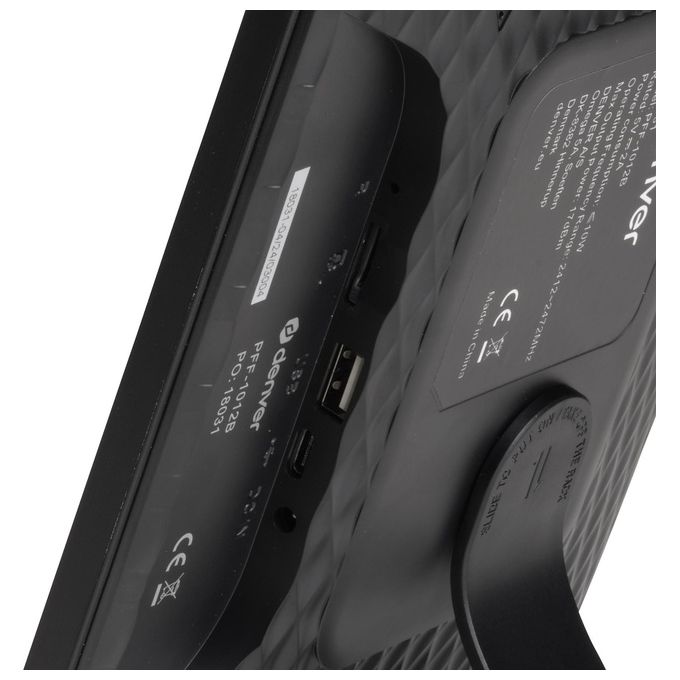 Denver 119101040470 PFF-1012B Cornice Digitale Wi-Fi 10,1'' HD IPS 16 GB Memoria Interna con Touchscreen e App Frameo colore Nero