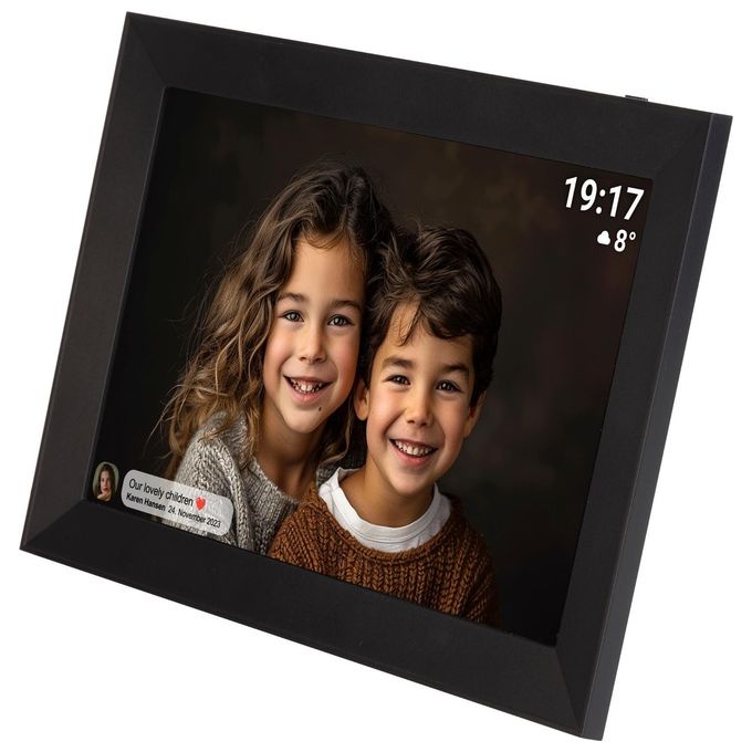Denver 119101040470 PFF-1012B Cornice Digitale Wi-Fi 10,1'' HD IPS 16 GB Memoria Interna con Touchscreen e App Frameo colore Nero