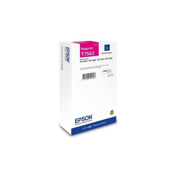 Epson C13T75634N Tanica Inchiostro a Pigmenti Magenta Durabrite Ultra L per Serie WF-8xxx Resa 1500 Pagine 14 ml colore Magenta