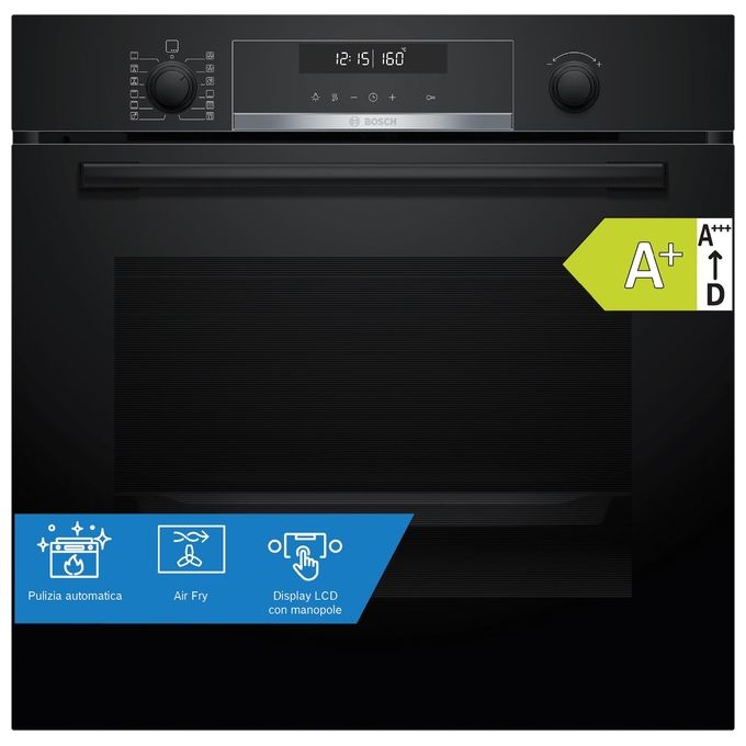 Bosch HBG578BB3 Serie 6 Forno da incasso Elettrico Pirolitico 71 L Classe A+ Air Fry 10 funzioni colore Nero