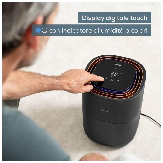 Beurer LB 300 PLUS Umidificatore d'Aria Evaporazione Naturale 3 L 300 ml-h 26W per ambienti fino a 45 m² colore Nero