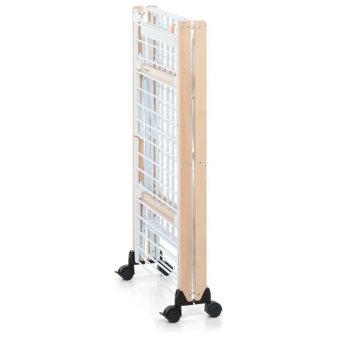 Foppapedretti GULLIVER EVO Stendibiancheria Pieghevole 27 m con Ruote Ripiegabile 14 cm colore Naturale