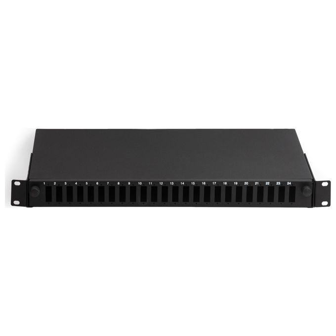 Link Cassetto Fibra Ottica 24 Porte per Adattatori Sc Duplex 1 Unita' per Installazione 19'' Nero Vuoto