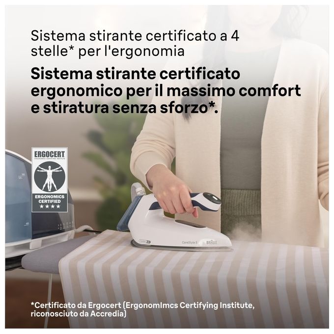 Braun IS5245BL CareStyle 5 Ferro da Stiro con Caldaia 2400W 2 L 6.8 bar Piastra Eloxal Plus FreeGlide 3D colore Blu