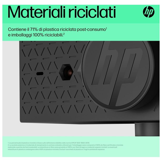 HP 6Y7L1AA#ABB Webcam HP 625 FHD Full HD 1920x1080 4 MP con Windows Hello Microfono Doppio Cancellazione Rumore Autofocus Coperchio Privacy Rotazione 360° colore Nero