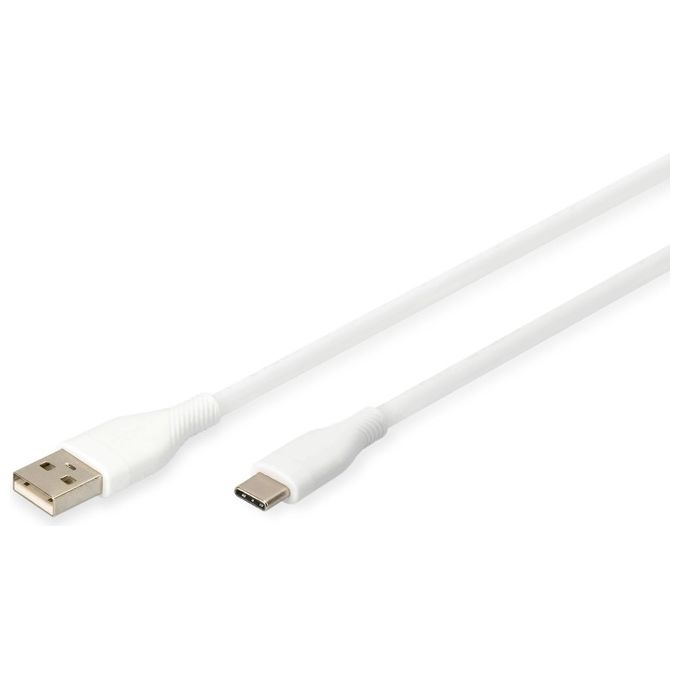 Digitus Cavo Ricarica Guaina Silicone Usb-A - Usb-C 1mt Usb 2.0 60W Bianco