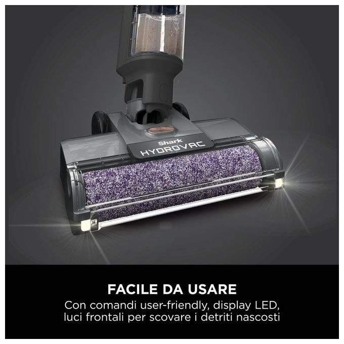 Shark WD210EU HydroVac Aspirapolvere Lavapavimenti Senza Filo Wet Dry 170W 25 min 86 dB colore Grigio