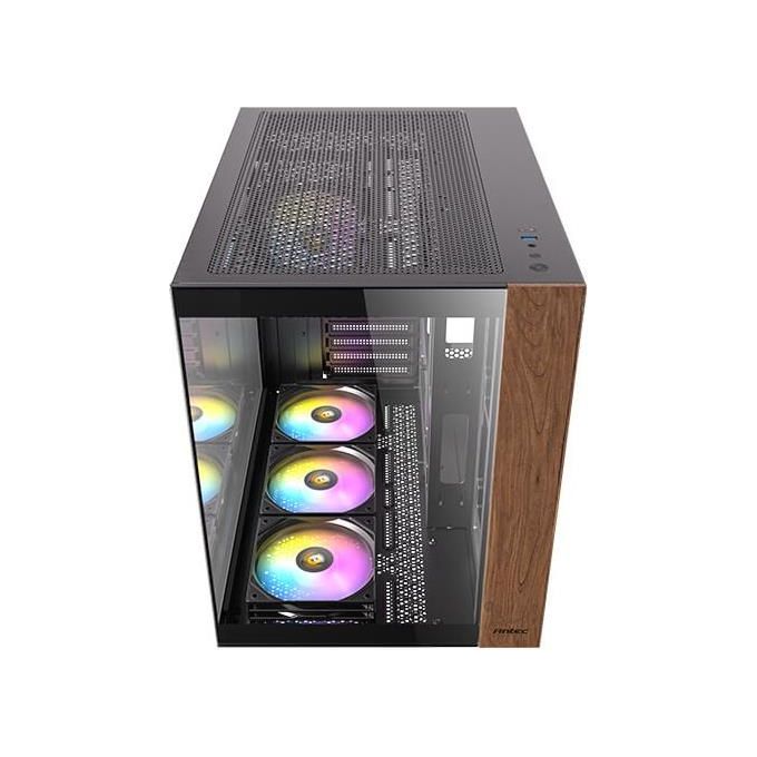 Antec 0-761345-10137-0 CX800 Wood Mid Tower Gaming Case con Vetro Temperato 270° e Ventole ARGB Preinstallate colore Nero