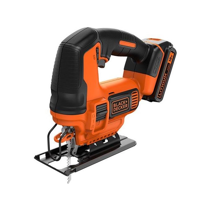 Black+decker BDCJS18 Seghetto Alternativo a Batteria Litio 18V 2.0Ah Azione Pendolare Taglio Legno Metallo Plastica