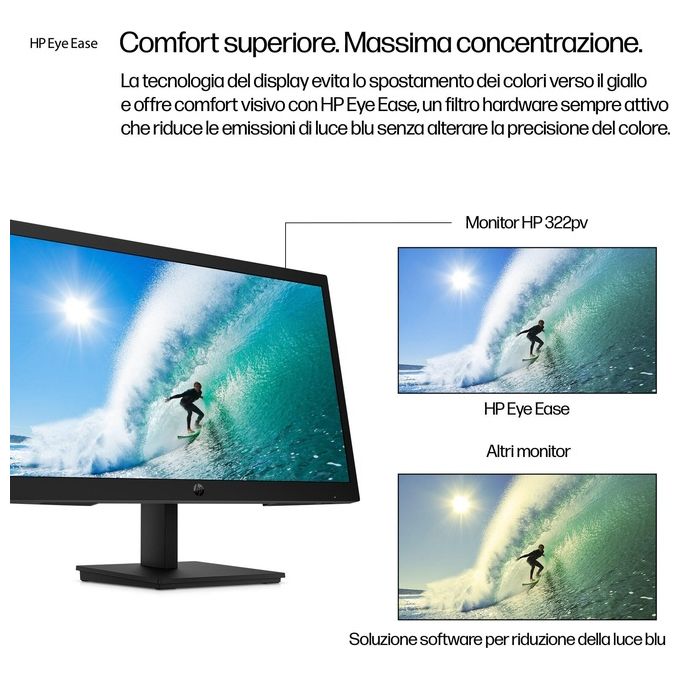 HP 9U5A2AA#ABB Serie 3 Pro Monitor FHD 21.4'' 1920x1080 100Hz VA LCD HDMI VGA colore Nero