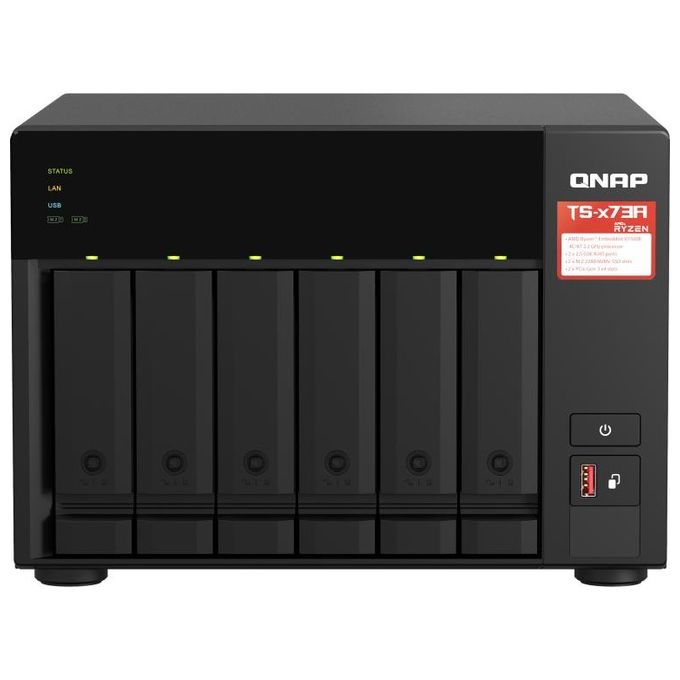 QNAP TS-H1277AXU-RP-R7-32G TS-H1277AXU-RP NAS Rack 2U 12 alloggiamenti AMD Ryzen 7700 32 GB DDR5 QuTS hero 2x10GbE 2x2.5GbE colore Nero