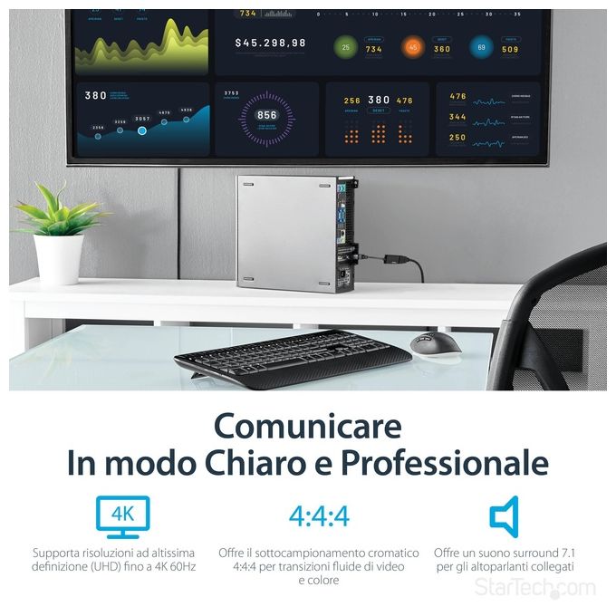 Startech - Audio Video 4k Displayport to hdmi Convert uhd dp to hdmi Adattatore - 4k 60hz